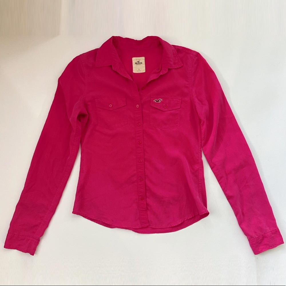 Hollister Hot Pink Modal Button Up Shirt